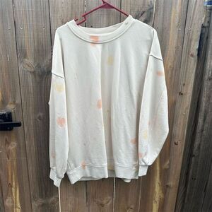 Lululemon Women's Oversized Crew Sweatshirt Size 14 Echo Dye White Casual